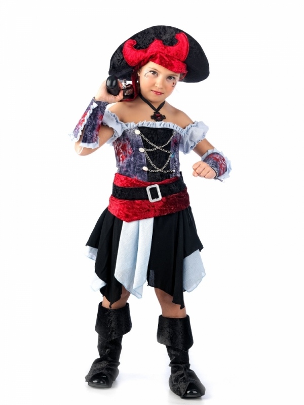 Barndräkter piratpistol Mardi Gras tjejförklädnad