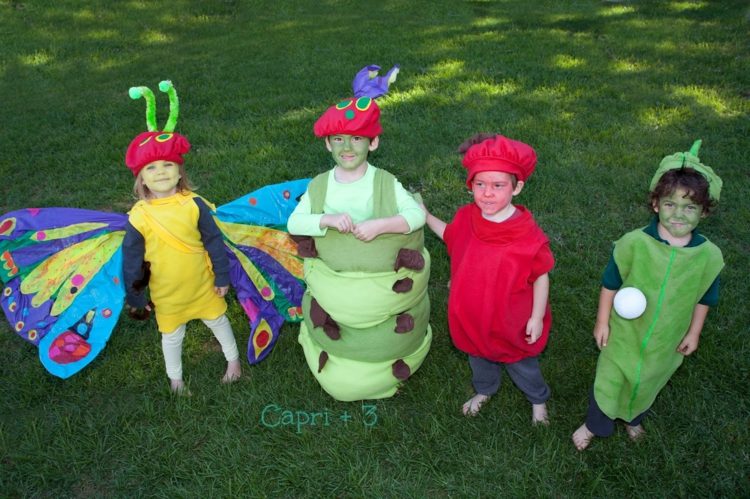 karneval-kostymer-för-barn-insekter-fjäril-larv-tomat