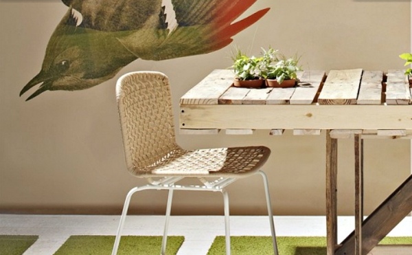 idéer för möbler från träpallar matbord kök