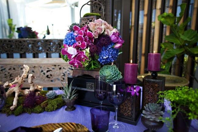 Organisera orkidéer bordsdekorationer romantiskt bröllop