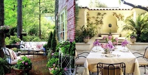 Toskansk terrass trädgård design