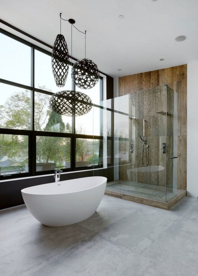 Extravagant belysning-må-bra badrumsdesign fristående badkar-oval-vit