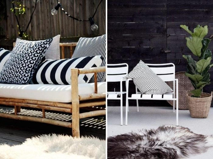 terrassdesign-moderna-textilier-svart-vit-dessin-soffa-bambu-ram