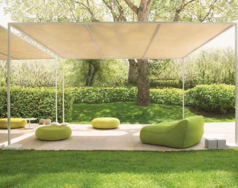 Idéer-terrass design-möblering-bönsäck-bekväm-grön