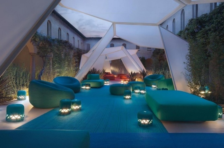 Idéer-terrass design-orientalisk-lykta-möbler-beanbag