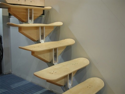 idéer för upcycled möbeldesign skateboard trappor
