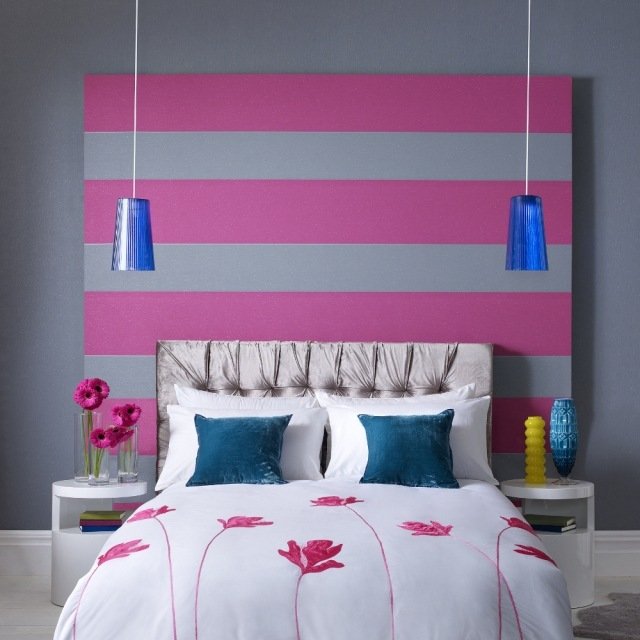 lyx-sovrum-rosa-vanlig-horisontell-ränder-grå-grundfärg