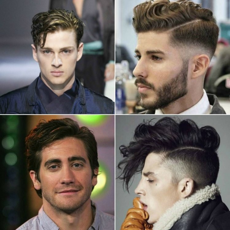 lockar frisyrer män sida parting idéer vågor vågigt utseende