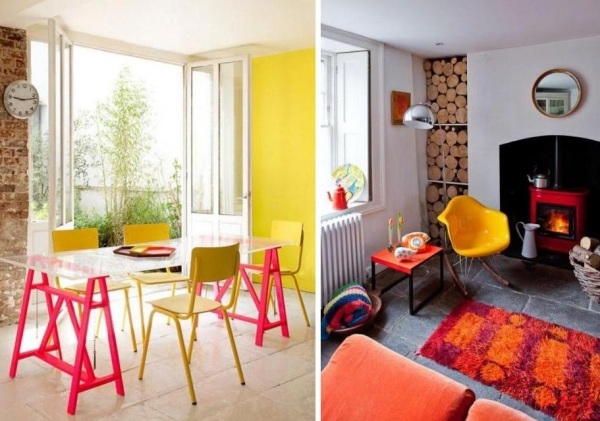 dekorera interiören med färger som accenterar stolar