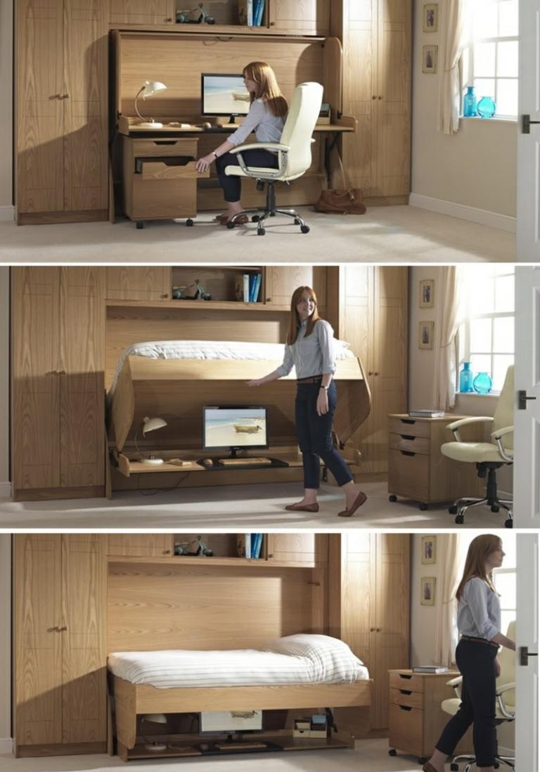 idéer sängbord multifunktionell träfällbar kontorsstol