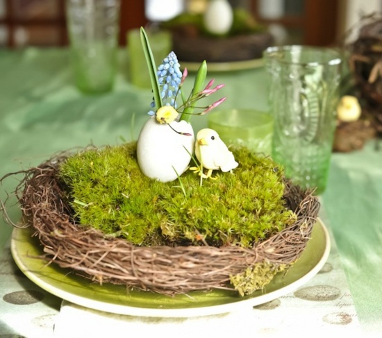 Påsk fågel bord dekoration våren