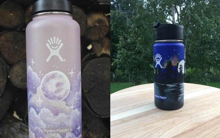 Idéer för att måla vattenflaskor måne