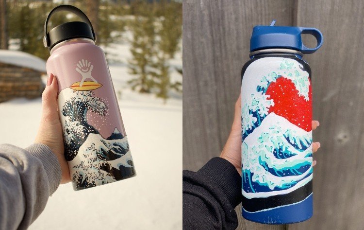 Idéer för att måla vattenflaskor Snö och vinter