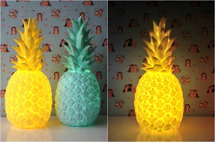 Jungle look idéer barnrum ananas bordslampa