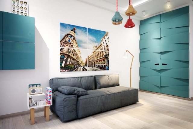 ungdomsrum-design-färg-bensin-vis-vägg-färg-grå-soffa