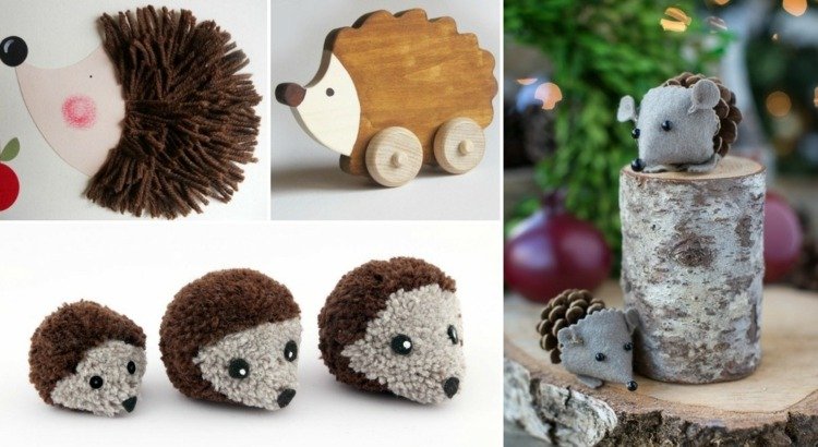 Hedgehog tinker mobil-idéer-filt-inspirationer-naturmaterial