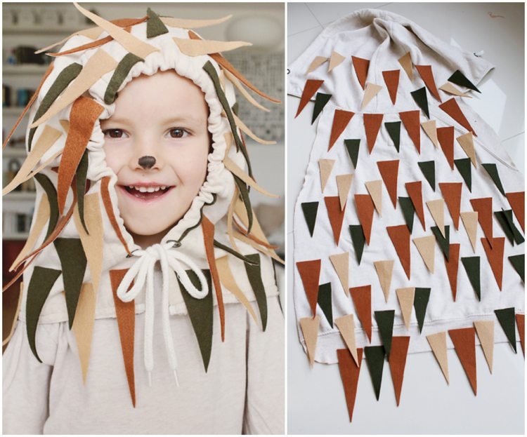 Hedgehog costume DIY kändes självgjord