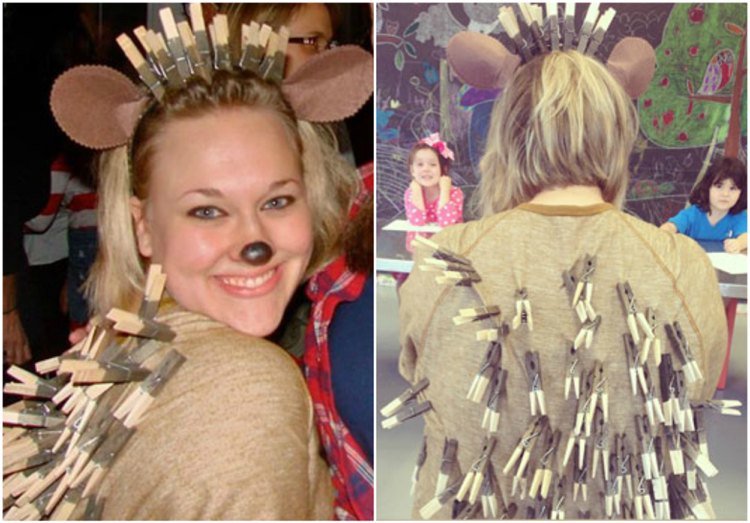 Hedgehog costume woman Mardi Gras klädnypor i sista minuten