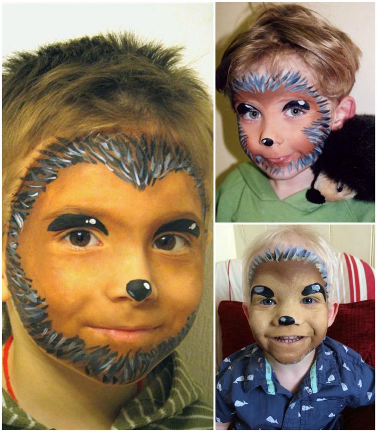 Igelkott kostym make-up barn idéer pojkar