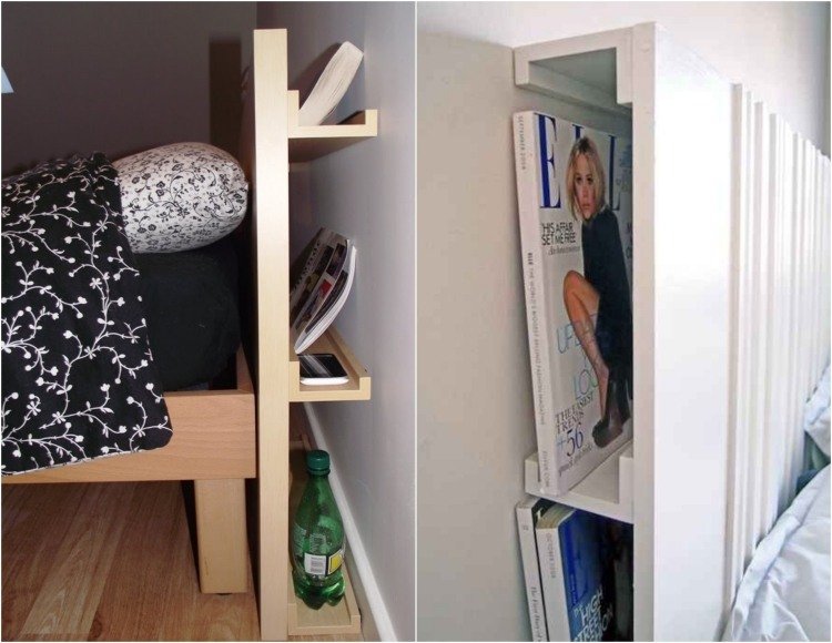 IKEA bildskena Ribba DIY-idé-bakom säng-sänggavel-gömd