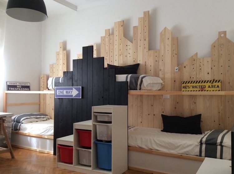 ikea kura säng ombyggnad barnrum stadsförvaring