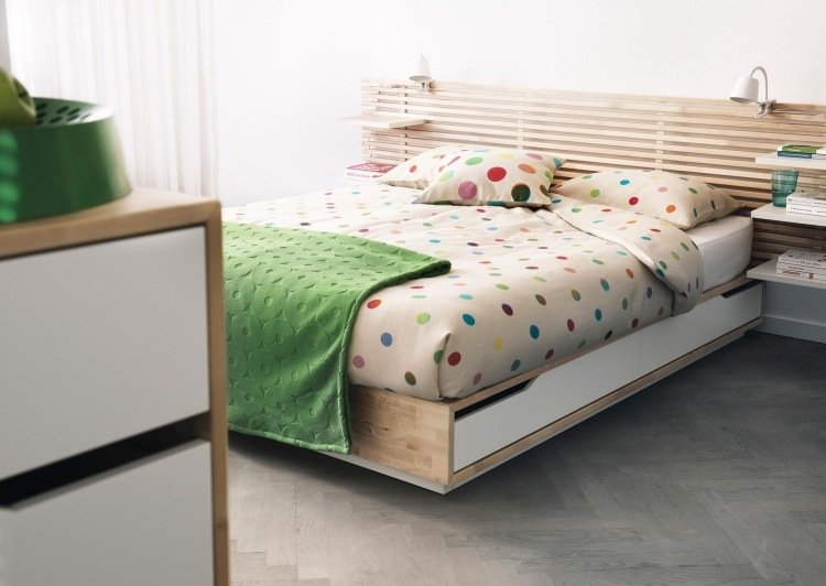 Ikea Mandal-säng-sänggavel-ombyggnad-sovrum-sänglinne-set-funktionell-praktisk