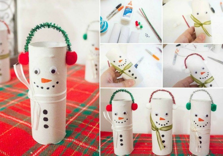 barn tinker vinter toalettrulle snögubbe helt enkelt bob upp rör renare papper