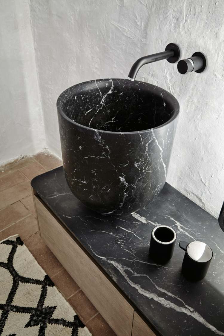 inbani origin collection set 3 handfat marmor svart badrumsinredning fåfänga