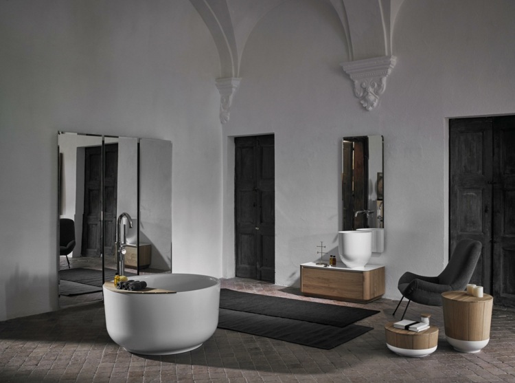 inbani origin series set 8 badkar vit matt fristående spegel tvättställspall