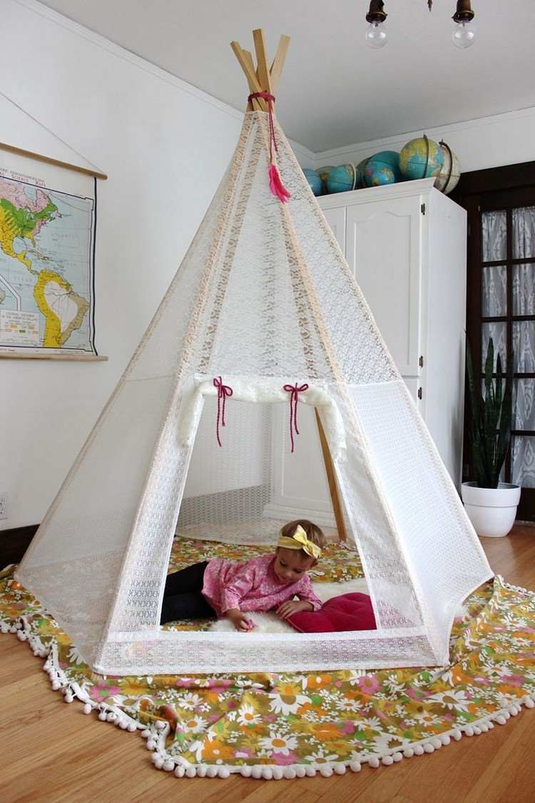Tipi-tält-hög-bygg-själv-barnrum-kreativt-design-topp