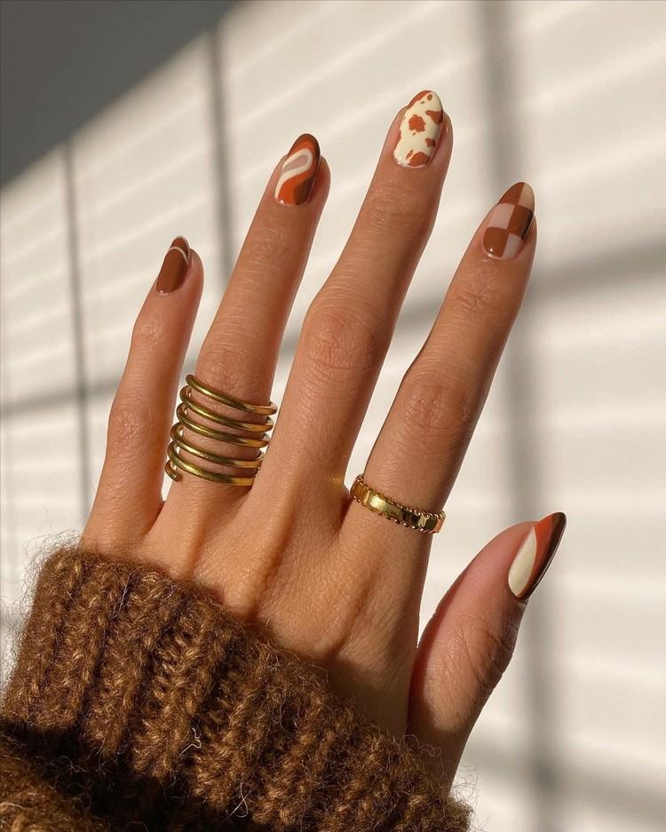 bruna naglar idéer indie naglar nageltrender våren 2021
