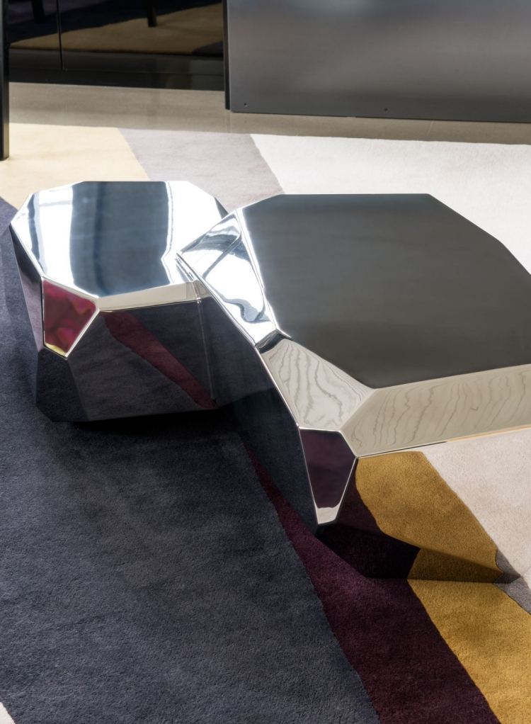 Industrial Chic -luxury-loft-möblering-sidobord-modern-design-abstrakt-reflekterande