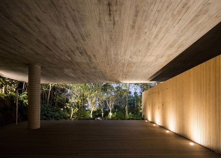 infinty-pool-terrass-hus-djungel-brazil-belysning-trä lameller