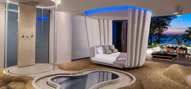 Futuristiska former Sovrum Luxury Design Vacation Resort
