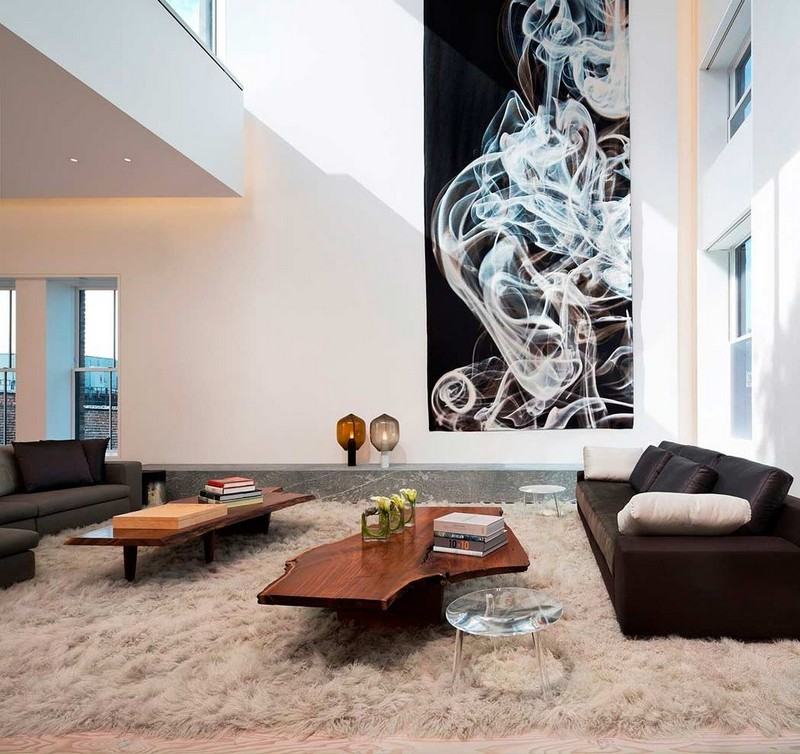Inredning-idéer-soffa-svart-modern-konst-vägg