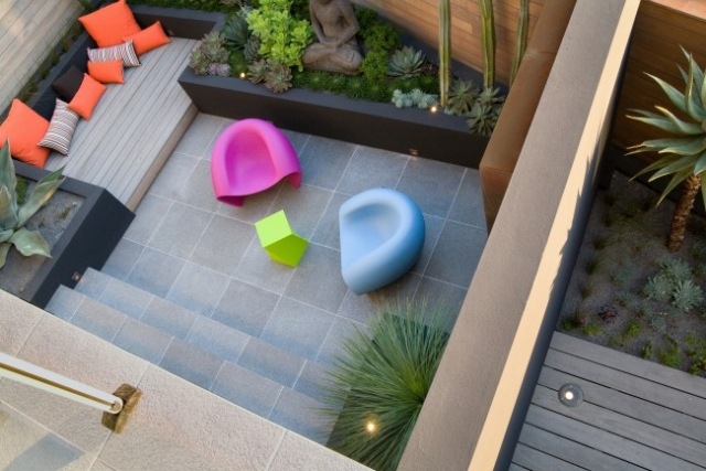 zen trädgård ovanliga utemöbler färger urban exotisk landskapsarkitektur