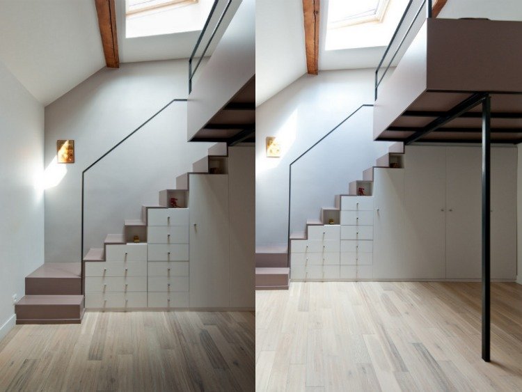 interiör-trappa-modern-design-steg-lagringsutrymme-barnrum-liten lägenhet
