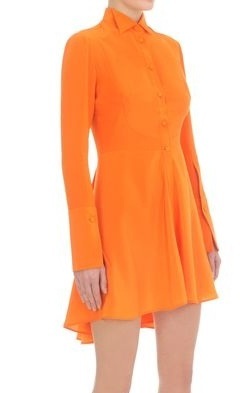 Πορτοκαλί φόρεμα σμόκιν με βολάν