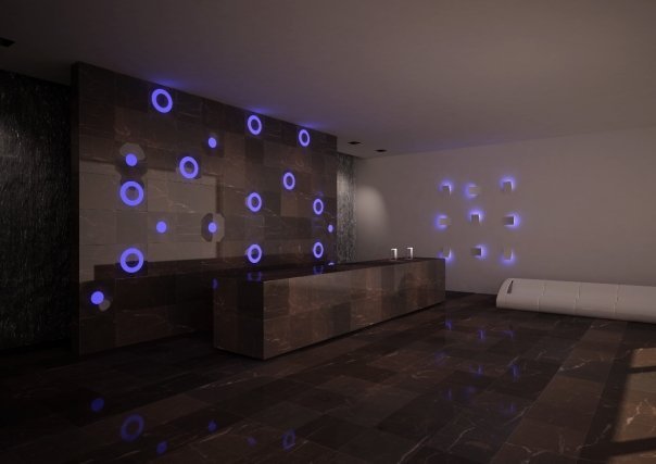 IncontroArdito LED -belysningssystem dimension väggplattor