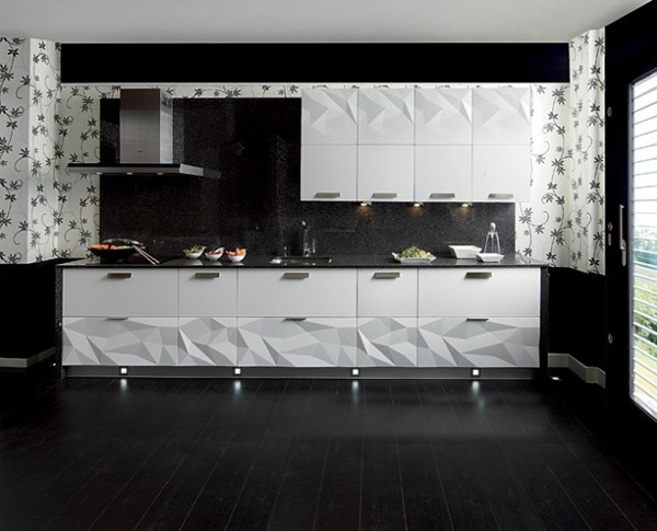 kök design skåp vit dekoration rektangulära bryter golv trä