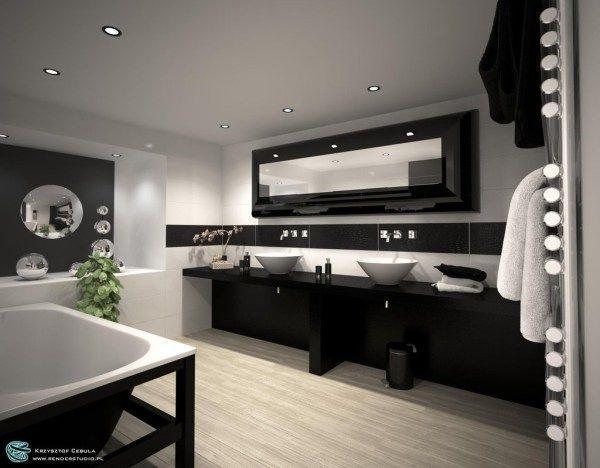 modern svartvitt badrumsdesign