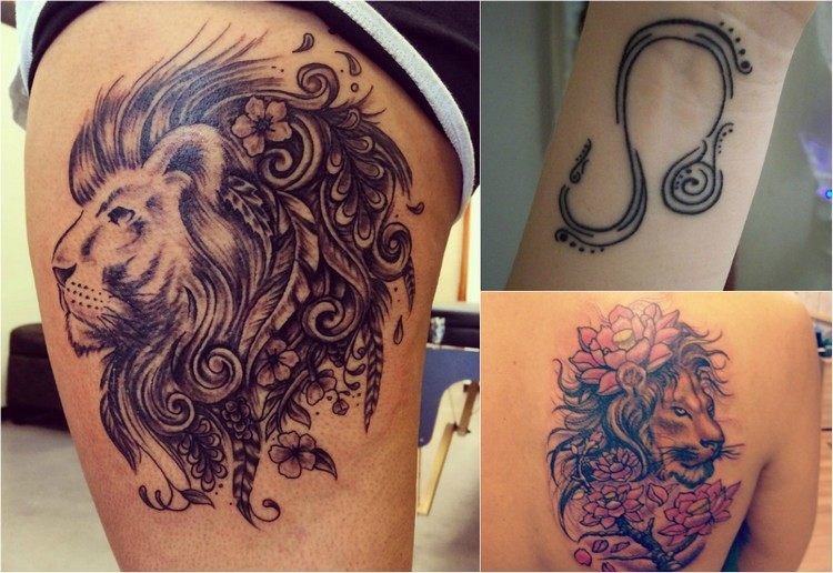 zodiaken-tatuering-lejon-symbol-handled-lejon-huvud-akvarell-rygg