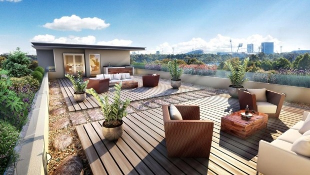 Lägenheter-takvåning lägenhet möblerad tak trädgård trädäck
