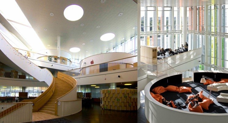 Interaktivt lärande -moderna-skolan-arkitektur-danmark-lärande-miljö