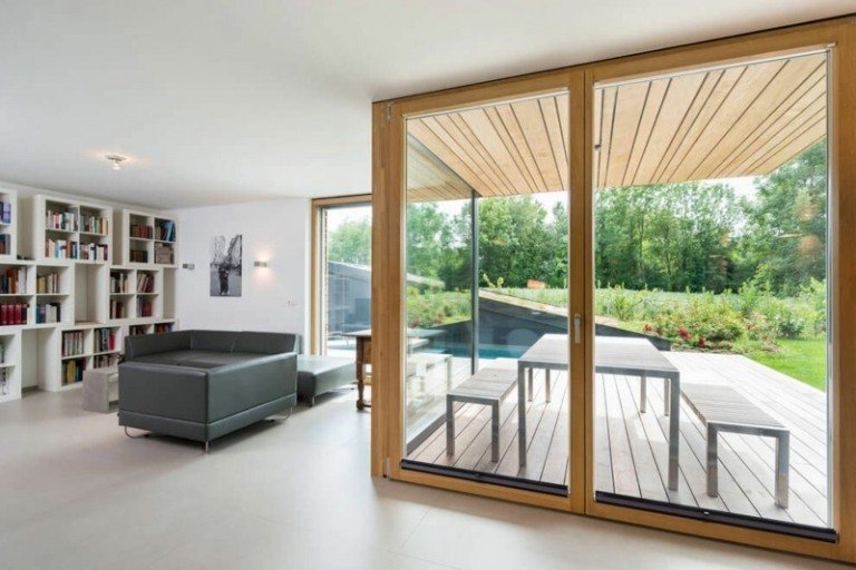 interiör trä betong accent vägg deco hylla möbler moderna trädgårdsmöbler