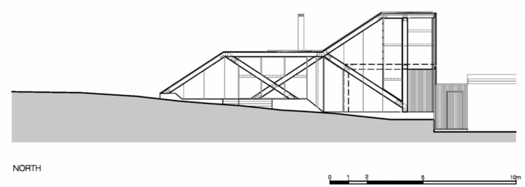 trä och betong inifrån från bungalow