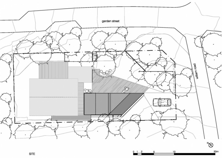bungalow design modern arkitektur betong trä skog