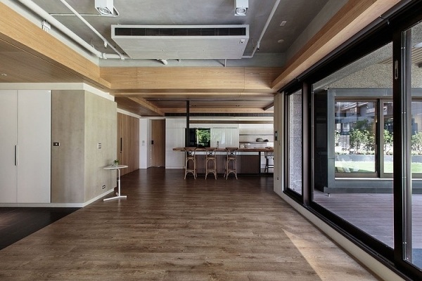 lägenhet taiwan trendig inredning väggglas elegant stil