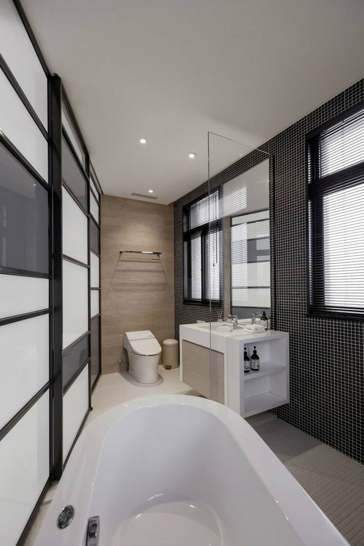 badrum design interiör badkar toalett handfat konsol