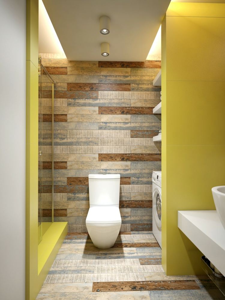 inredning pastellfärger trä väggbeklädnad badrum toalett